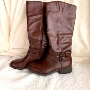 Women's Maliaa Buckled Riding Boots, Created for Macy's size 6.5